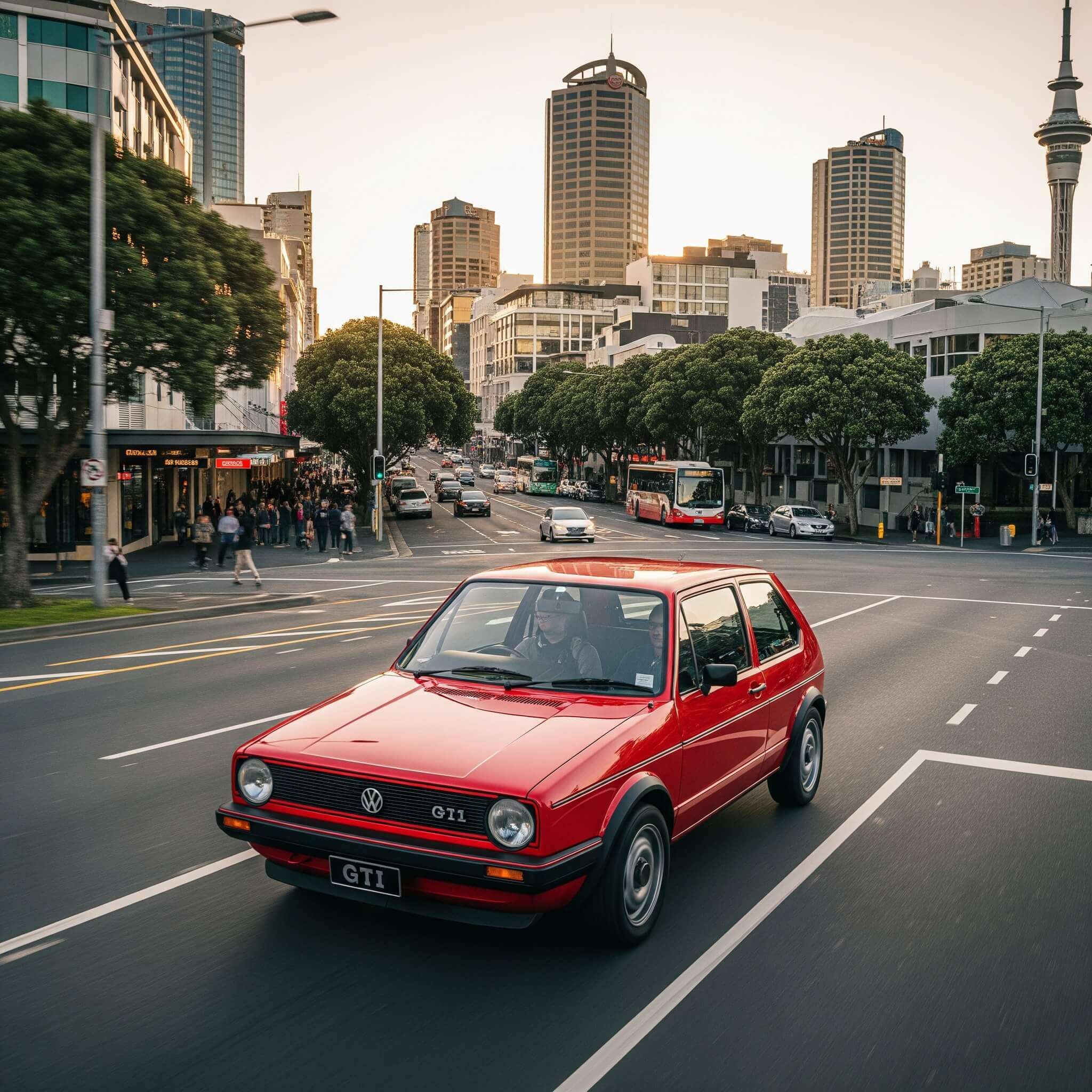 volkswagen golf gti on auckland city for a service